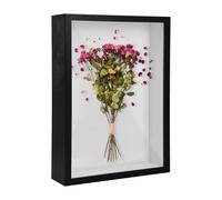 3D Shadow Box, 3D Picture Frame, 17 x 22 cm Wooden Deep Box Frame Deep Frame Display Box for Medal Flower Memorabilia Tickets Crafts (Black)