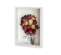 3D Shadow Box, 3D Picture Frame, 21 x 29 cm Wooden Deep Box Frame Deep Frame Display Box for Medal Flower Memorabilia Tickets Crafts (White)