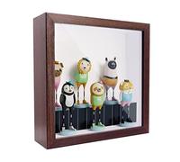 3D Shadow Box 8.8x8.8"(22.5x22.5 x6.5cm) Picture Frame Wooden Deep Box Square Deep Display Box for Medal,Flower,Crafts Display (walnut)
