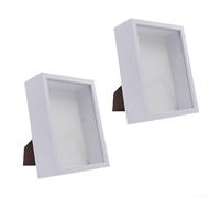 3D Shadow Box Frame 11.9x17cm, Deep Display Case for Photos Art Flowers, White Wooden Hanging Wall Decor, 2 Pack