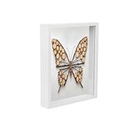 3D Shadow Box Frame, 15.2 x 20.3 cm Deep Box Frame for Objects up to 3cm, Picture Frame Wooden Deep Box, Picture Frame for Filling for Objects Photos Artworks Memories Flowers Crafts White