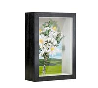 3D Shadow Box Frame 4x6 inch, Picture Frame with Glass for Crafts, 3cm Deep Box Frame Display Cases for Memorabilia, Baby Items, Wedding Memories, Medal, Tickets & Photos Display - Black