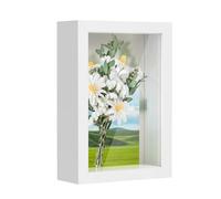 3D Shadow Box Frame 4x6 inch, Picture Frame with Glass for Crafts, 3cm Deep Box Frame Display Cases for Memorabilia, Baby Items, Wedding Memories, Medal, Tickets & Photos Display - White