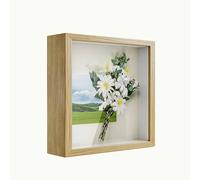 3D Shadow Box Frame 6x6 inch, Picture Frame with Glass for Crafts, 3cm Deep Box Frame Display Cases for Memorabilia, Baby Items, Wedding Memories, Medal, Tickets & Photos Display - Natural Wood