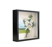 3D Shadow Box Frame 8x8 inch, Picture Frame with Glass for Crafts, 3cm Deep Box Frame Display Cases for Memorabilia, Baby Items, Wedding Memories, Medal, Tickets & Photos Display - Black