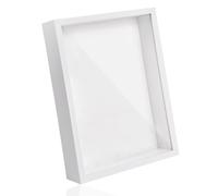 3D Shadow Box Frame A4 - 22.7x31.4 cm Deep 3D Box Frame for Tabletop or Wall Display, White Wooden Photo Frame for Crafts, Memorabilia, Flowers, Tickets, and Medals (5 cm Depth)