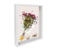 3D Shadow Box Frame A4 Shadow Box 23x32cm Deep Box Frame Wooden Deep Box Display for Tabletop or Wall Display Deep Box Photo Frame for Crafts Memorabilia Flower Tickets Medal-White 4.5CM