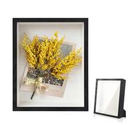 3D Shadow Box Frame, Deep Display Box for Wall Mount and Tabletop, Wooden Picture Frame for Handmade Crafts, Photos, Flowers, Tickets, Black, 22 x 6.5 x 27 cm