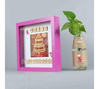 3D Shadow Box Photo Frame 23 x 23 cm 3D Picture Frame Shadow Effect Box Frame White Black Purple Pink Oak Blue for Love one's (Purple)