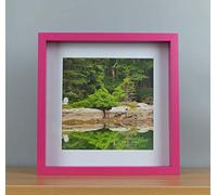 3D Shadow Box Photo Frame 23 x 23 cm 3D Picture Frame Shadow Effect Box Frame White Black Purple Pink Oak Blue for Love one's (Pink)