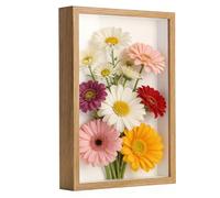 3D Shadow Boxes, Memory Box Frame, Deep Shadow Box Frames for Objects up to 3cm, Picture Frames for Crafts, Photos, Flowers, Artworks, and Memory Display (Wood Color, 8.27x11.7 in)