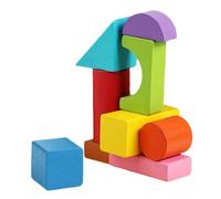3D Shapes | 9-Piece Homeschool Learning | 3D Shapes Attribute Blocks Geometry Set - Home School Preschool Birthday Holiday Kids Student Teacher