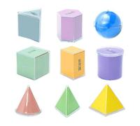 3D Shapes for Teaching, 3D Colorful Geometry Set - Multifunctional Teacher Help, Portable Math Teacher Supplies for Classroom