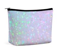 3D Shiny Rainbow Makeup Bag Colorful Magic Travel Makeup Bag,PU Leather Makeup Pouch,Cosmetic Bag for Purse,Portable Toiletry Bag,Indoor Makeup Bags for Women