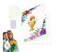 3D Shower Cards - Holy Baptism Celebration Paper Cards - Shower Congratulations Gift, Party Keepsake for Family Friends New Parents Girls