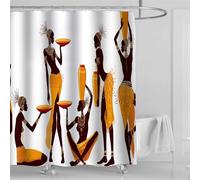 3D Shower Curtain African Woman 90 x 180 cm African Culture Shower Curtains Anti Mould Washable Quick-Drying Bathroom Curtains for Bathroom Wet Room A/2068