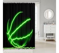 3D Shower Curtain Basketball 150 x 180 cm Ball Sports Shower Curtains Anti Mould Washable Quick-Drying Bath Curtain for Bathroom Wet Room A/2367