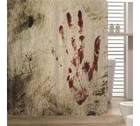 3D Shower Curtain Bloody Handprint 90 x 180 cm Horror Shower Curtains Anti Mould Washable Quick-Drying Bathroom Curtains for Bathroom Wet Room A-7777