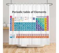 3D Shower Curtain Chemistry 120 x 180 cm Periodic Table Shower Curtains Anti Mould Washable Quick-Drying Bath Curtain for Bathroom Wet Room A/3293