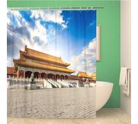 3D Shower Curtain China 120 x 180 cm Architecture Shower Curtains Anti Mould Washable Quick-Drying Bath Curtain for Bathroom Wet Room A/2564