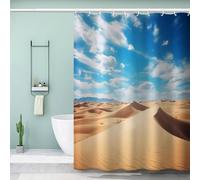 3D Shower Curtain Desert 90 x 180 cm Natural Landscape Shower Curtains Anti Mould Washable Quick-Drying Bathroom Curtains for Bathroom Wet Room A/681