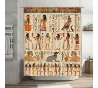 3D Shower Curtain Egyptian History and Culture 90 x 180 cm Ancient Egypt Shower Curtains Anti Mould Washable Quick-Drying Bathroom Curtains for Bathroom Wet Room A.775