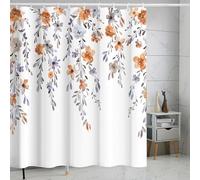 3D Shower Curtain Flower Plants 90 x 180 cm Modern and Simple Shower Curtains Anti Mould Washable Quick-Drying Bathroom Curtains for Bathroom Wet Room A/1233