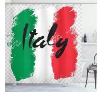 3D Shower Curtain Italy 180 x 200 cm Flag Shower Curtains Anti Mould Washable Quick-Drying Bathroom Curtains for Bathroom Wet Room A/2450