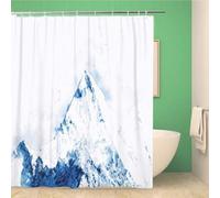 3D Shower Curtain Snowy Mountains 90 x 180 cm White Shower Curtains Anti Mould Washable Quick-Drying Bathroom Curtains for Bathroom Wet Room A.1549