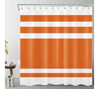3D Shower Curtain Stripes 120 x 180 cm Orange Shower Curtains Anti Mould Washable Quick-Drying Bath Curtain for Bathroom Wet Room A/2465