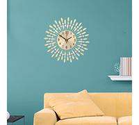 3D Silent Drop-Shape Metal Wall Clock with Crystal