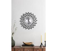 3D Silent Drop-Shape Metal Wall Clock with Crystal H&O Direct Black One Size