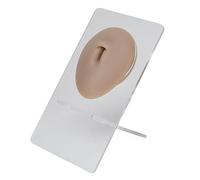 3D Silicone Belly Button Model for Piercing Practice Reusable Soft Elastic Human Navel Model Display with Support Stand for Body Piercing Training and Jewelry Showcase (Dark Skin)