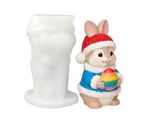 3D Silicone Easter Bunny Mold - Reusable Candle Casting Resin Moulds, Cute Rabbit Shape DIY Craft Tool | Spring Mold for Candle Cake Epoxy Decoration Holiday Birthday Home Office