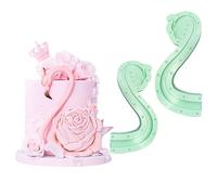 3D Silicone Flamingo Fondant Molds for DIY Flamingo Neck Chocolate Candy Mold for Cake Topper Decorating (Flamingo L)