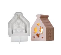 3D Silicone Holder Mold for Home Decoration and Night Light Hollow Out House Shaped Ornament Aromatherapys Plaster Mold