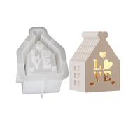 3D Silicone Holder Mold for Home Decoration and Night Light Hollow Out House Shaped Ornament Aromatherapys Plaster Mold