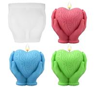 3D Silicone Molds for Hand on The Heart, DIY Heart Shape Epoxy Casting Resin Mould, Hand Candle Soap Mould Casting Mould for DIY Handmade Craft Home Decoration