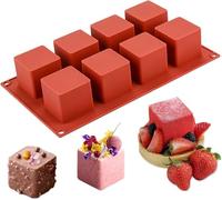 3D Silicone Mould for Cube Cakes 5.1 x 5.1 x 5.1 cm Mousse, French Desserts, Chocolate Treats, Brownies, Pastries, Jelly, Icing LUMEIRA