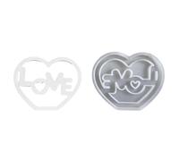 3D Silicone Moulds Casting Moulds Heart, Various Heart Motifs and Letters, Handmade, Ideal for Mother's Day, a Gift for Mum (The Letters "Love")