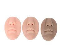 3D Silicone Nose Mouth Model | Realistic Piercing Practice Kit for Students & Beginners | Reusable Body Part Model for Nose Ring/Suture Training | 3PCS Multi - Skin Tone