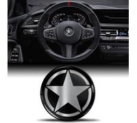 3D Silicone Sticker Compatible with BMW 36131181082 Emblem Steering Wheel 45 mm Badge Accessories Parts Decals Steering Wheel Decoration Star Silver V 32