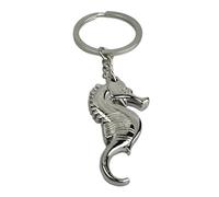 3D Silver Seahorse Keychain - Sea Animal Keyrings Sea Horse - Keyring Key Ring Accessory for Key Lovers of Seahorses, Sea Fauna, Ocean Animals… - Unisex Keychain for Men and Women, grey, One size