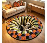 3D Skeleton Bottomless Illusion Rug | Spooky Halloween Home Decor