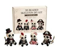 3D Skeleton Collection Bead Set - Creative Handmade Craft Project, Easy Follow Instruction Guide, Fun Decorative Design | Beading Kits for Party Favors Kids Girls Women