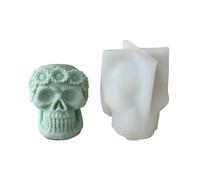3D Skeleton Head Silicone Halloween Skull Horror Decoration Halloween Wax Mold Cement Plaster Resin Craft Silicone Molds for Resin
