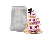 3D Skeleton Silicone Mould, 3D Reusable 3 Layers with Top Hat Chocolate Skull | for Pastry Cake Jelly Chocolate Soap Candle Craft Party