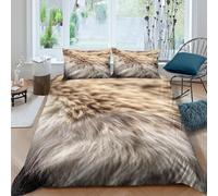 3D Skin-Friendly Microfibre Cozy fur texture Bedding Quilt Cover All Season Bedding Pillow Cases Natural animal-inspired Bed Quilt Cover Easy Care Breathable Washable Bedroom Decor Single(135x200cm)