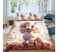 3D Skin-Friendly Microfibre Cute pony Bedding Quilt Cover Breathable Bedding Set with Pillow Cases Cartoon fantasy style Comforter Cover All Season Easy Care, Washable for Couples Single（140x200cm）