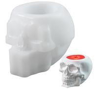 3d Skull Candle Silicone Molds Halloween Skull Candle Molds for Candle Making Home Decorate Mold Resin Aromatherapy Gypsum Candles Clay Craft